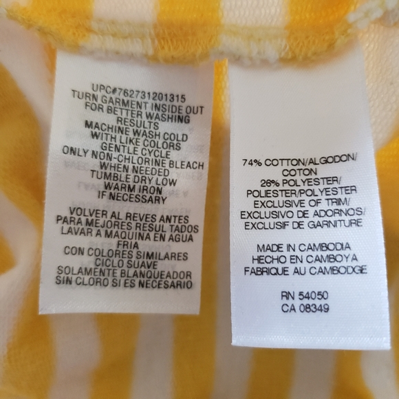 Anne Klein XL Yellow Striped Top - Picture 6 of 7